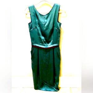 Dolce and Gabbana Teal Midi Dress 100% Silk size 38